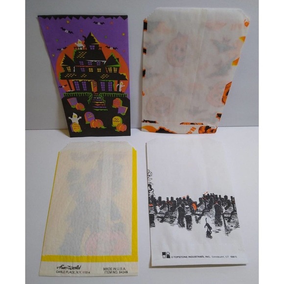 Halloween Candy Trick Or Treat Bags Graves Haunted House Scarecrow Ghost JOL (4) - Picture 3 of 3